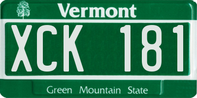 VT license plate XCK181