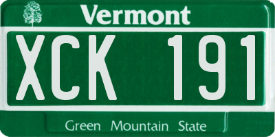 VT license plate XCK191