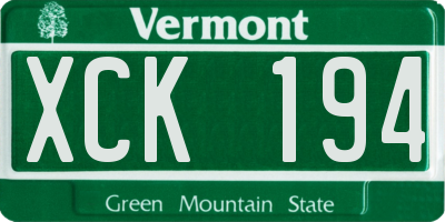 VT license plate XCK194