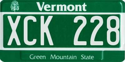 VT license plate XCK228