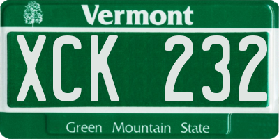 VT license plate XCK232