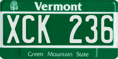 VT license plate XCK236