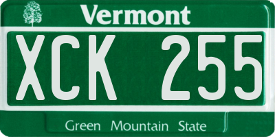 VT license plate XCK255