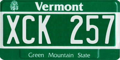VT license plate XCK257