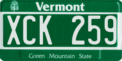 VT license plate XCK259