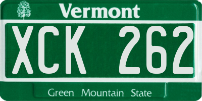 VT license plate XCK262