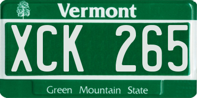 VT license plate XCK265