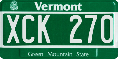 VT license plate XCK270