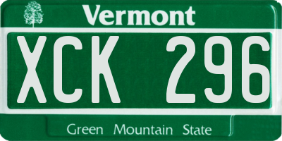 VT license plate XCK296