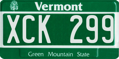VT license plate XCK299