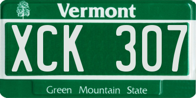 VT license plate XCK307