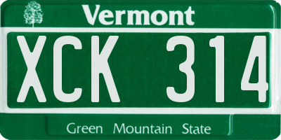 VT license plate XCK314