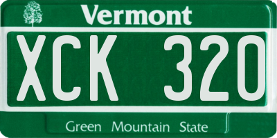 VT license plate XCK320