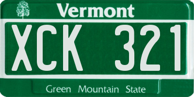 VT license plate XCK321