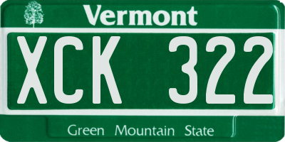 VT license plate XCK322