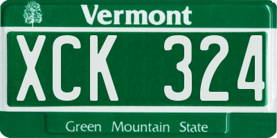VT license plate XCK324
