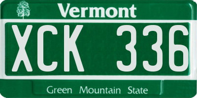 VT license plate XCK336