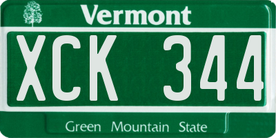 VT license plate XCK344