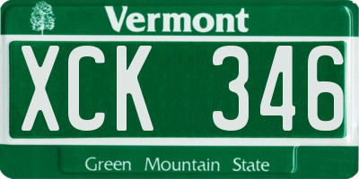 VT license plate XCK346