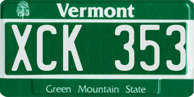 VT license plate XCK353