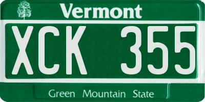 VT license plate XCK355