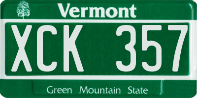 VT license plate XCK357