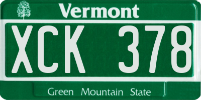 VT license plate XCK378