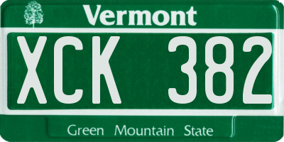VT license plate XCK382