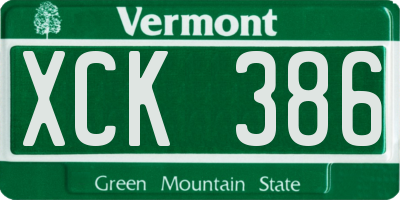 VT license plate XCK386