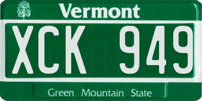 VT license plate XCK949
