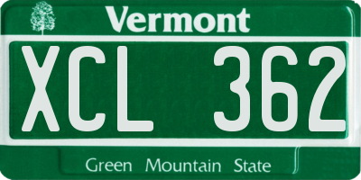 VT license plate XCL362