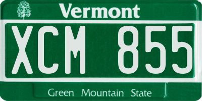 VT license plate XCM855