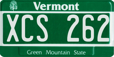 VT license plate XCS262