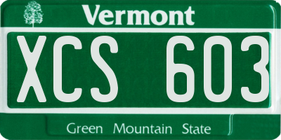 VT license plate XCS603