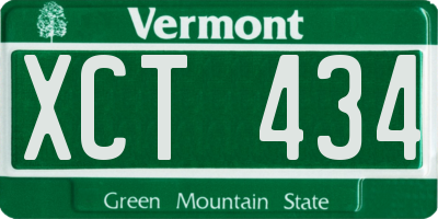 VT license plate XCT434