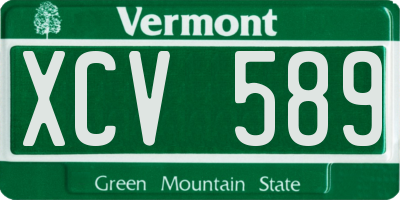VT license plate XCV589