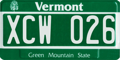 VT license plate XCW026