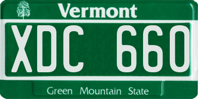 VT license plate XDC660