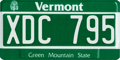 VT license plate XDC795
