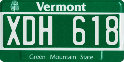VT license plate XDH618