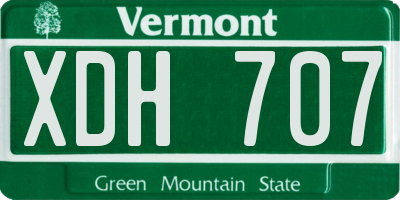 VT license plate XDH707