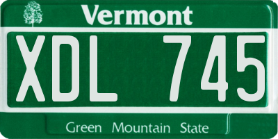VT license plate XDL745