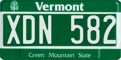 VT license plate XDN582