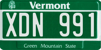 VT license plate XDN991