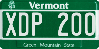 VT license plate XDP200