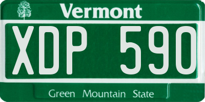 VT license plate XDP590