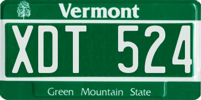VT license plate XDT524