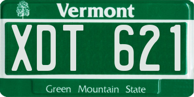 VT license plate XDT621
