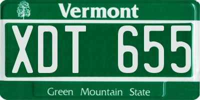 VT license plate XDT655