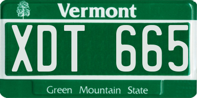 VT license plate XDT665